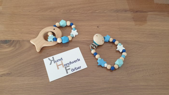 Babyset Schnullerkette und Beißring – Bild 4