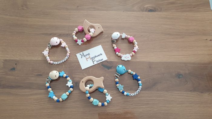 Babyset Schnullerkette und Beißring