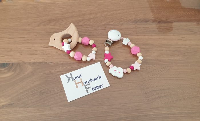Babyset Schnullerkette und Beißring – Bild 5