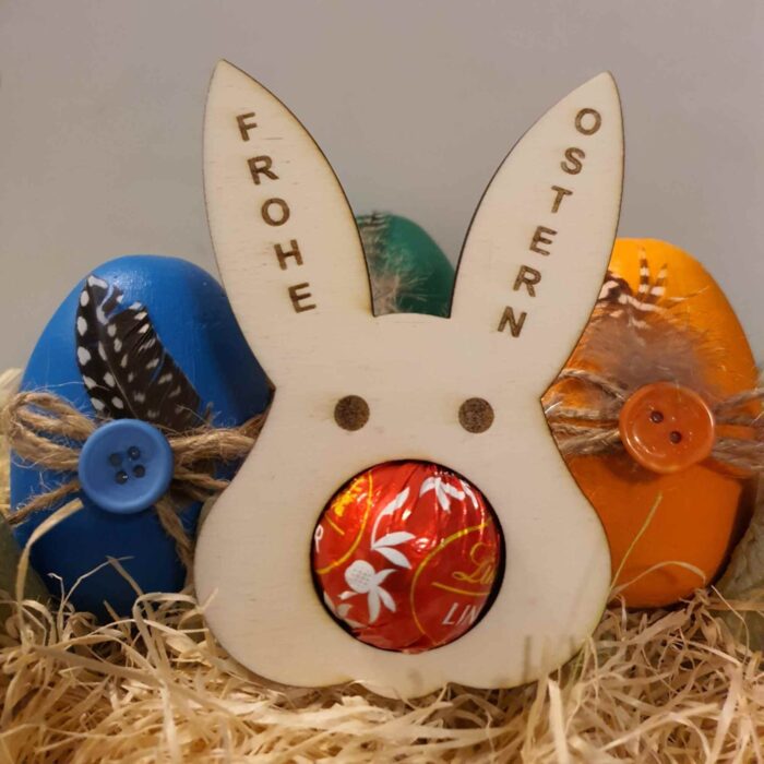 Osterhase mit Schokokugel/Serviettenring